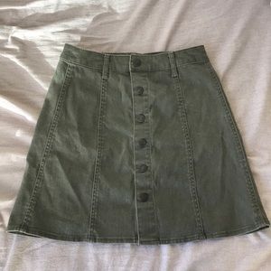 Army Green Button Up Skirt